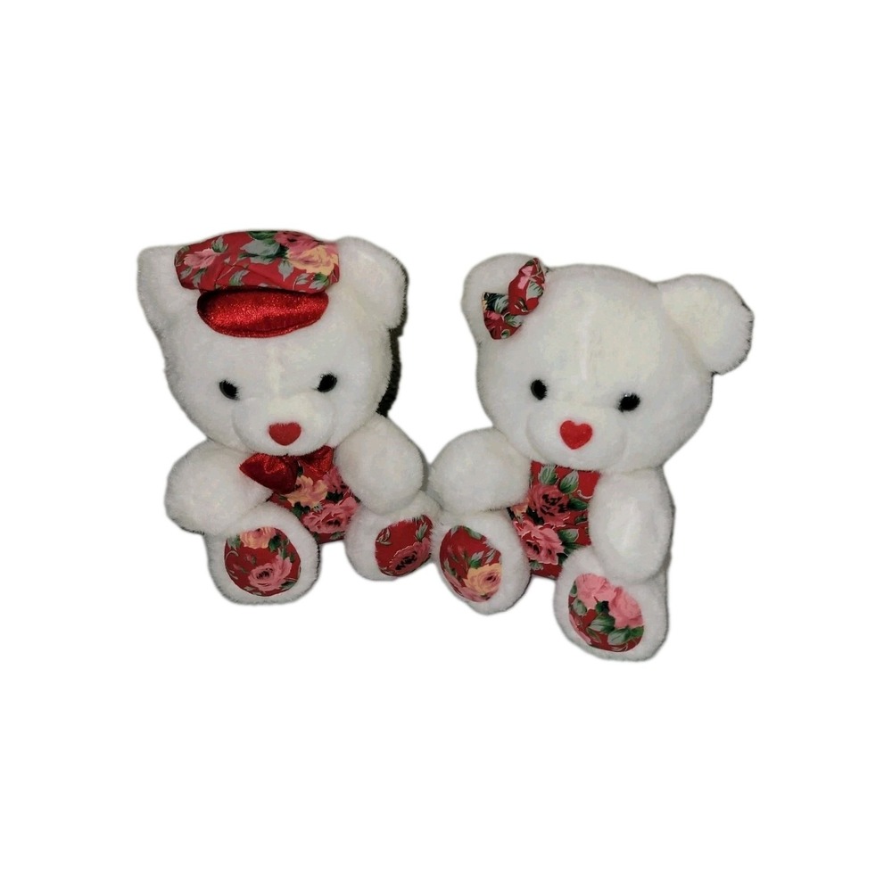 Dandee Teddy Bears Plush Stuffed Animals Valentine Sweethearts‎ Rare